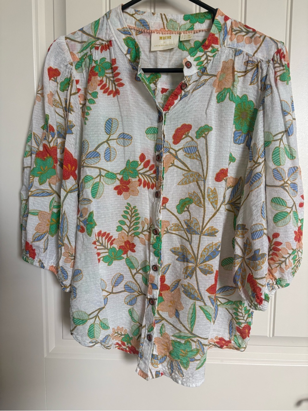 Maeve Floral Button-Front Women’s Blouse - Multicolor